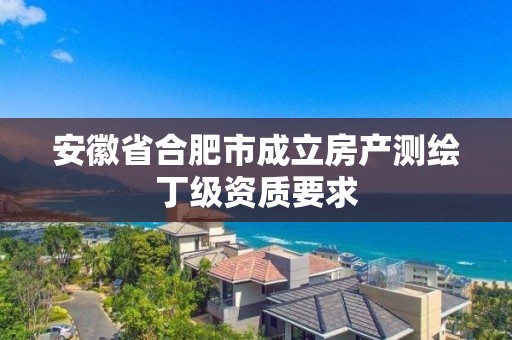 安徽省合肥市成立房产测绘丁级资质要求