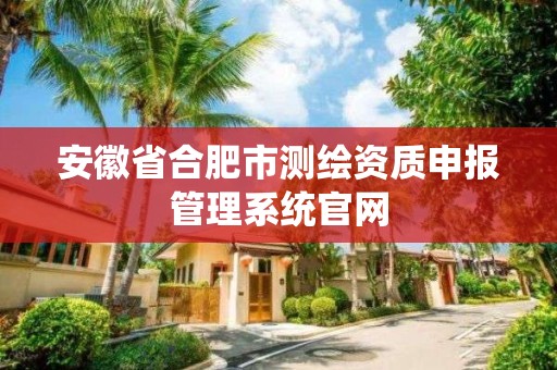 安徽省合肥市测绘资质申报管理系统官网