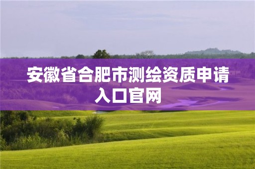 安徽省合肥市测绘资质申请入口官网