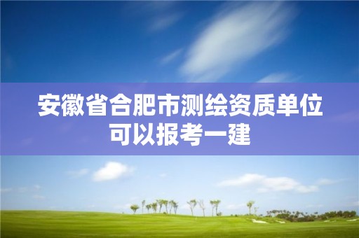 安徽省合肥市测绘资质单位可以报考一建