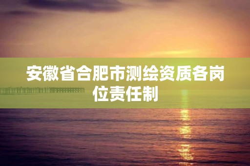 安徽省合肥市测绘资质各岗位责任制