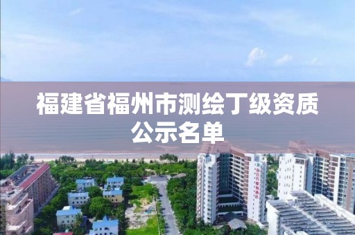 福建省福州市测绘丁级资质公示名单