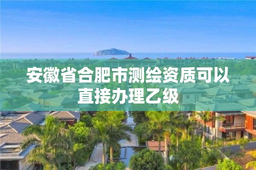 安徽省合肥市测绘资质可以直接办理乙级