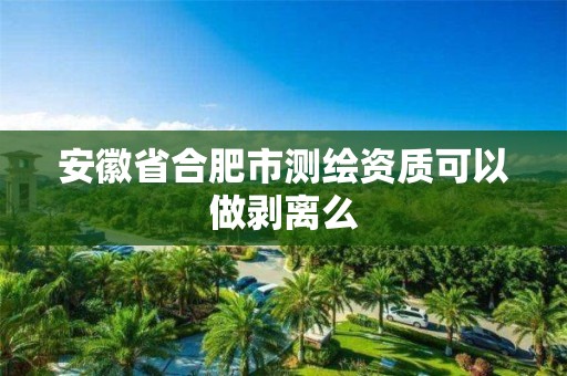 安徽省合肥市测绘资质可以做剥离么