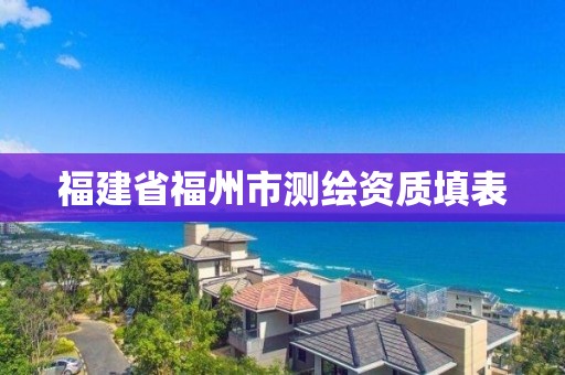 福建省福州市测绘资质填表