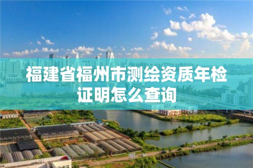 福建省福州市测绘资质年检证明怎么查询