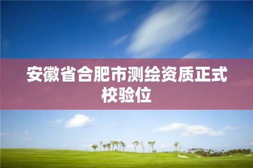 安徽省合肥市测绘资质正式校验位