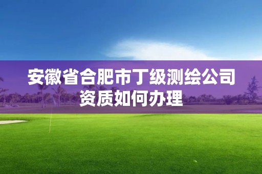 安徽省合肥市丁级测绘公司资质如何办理