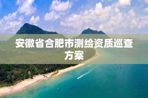 安徽省合肥市测绘资质巡查方案