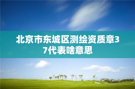 北京市东城区测绘资质章37代表啥意思