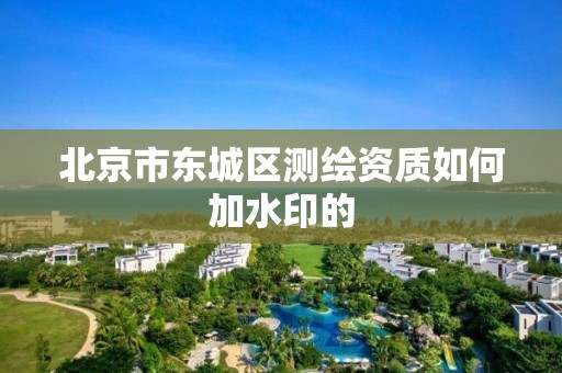 北京市东城区测绘资质如何加水印的