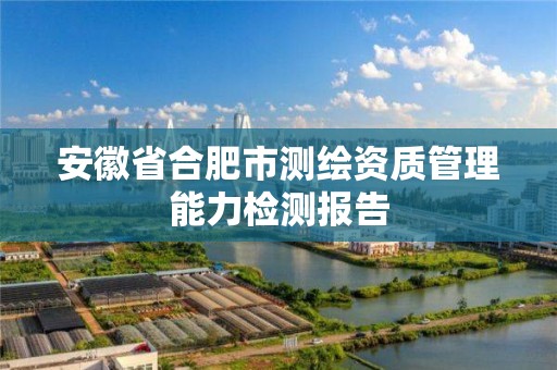 安徽省合肥市测绘资质管理能力检测报告