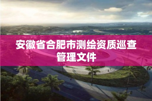 安徽省合肥市测绘资质巡查管理文件