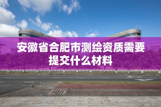 安徽省合肥市测绘资质需要提交什么材料