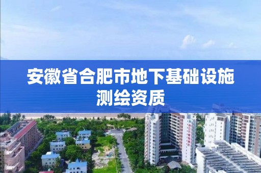 安徽省合肥市地下基础设施测绘资质