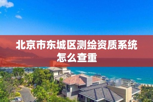 北京市东城区测绘资质系统怎么查重