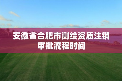 安徽省合肥市测绘资质注销审批流程时间