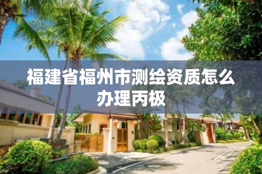 福建省福州市测绘资质怎么办理丙极