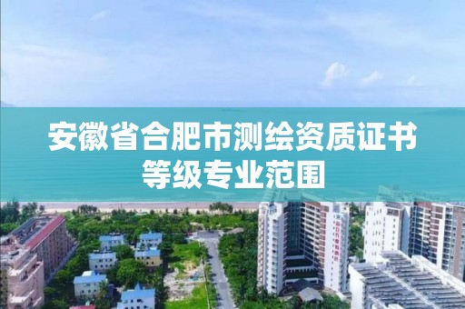 安徽省合肥市测绘资质证书等级专业范围