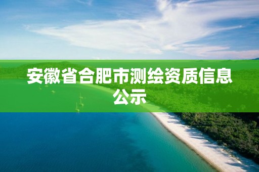 安徽省合肥市测绘资质信息公示