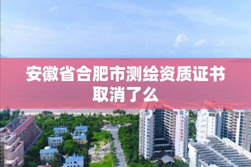 安徽省合肥市测绘资质证书取消了么