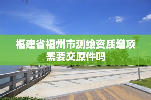 福建省福州市测绘资质增项需要交原件吗