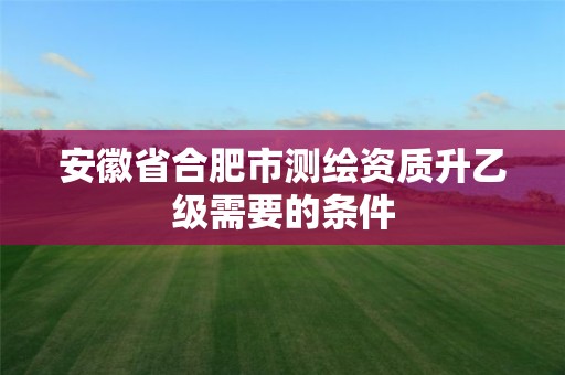 安徽省合肥市测绘资质升乙级需要的条件