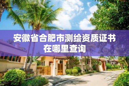 安徽省合肥市测绘资质证书在哪里查询