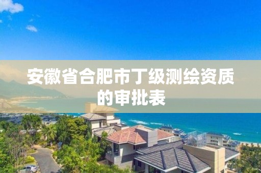 安徽省合肥市丁级测绘资质的审批表