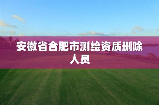 安徽省合肥市测绘资质删除人员