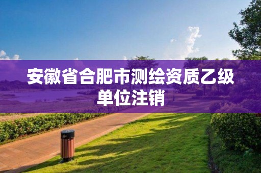 安徽省合肥市测绘资质乙级单位注销