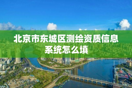 北京市东城区测绘资质信息系统怎么填