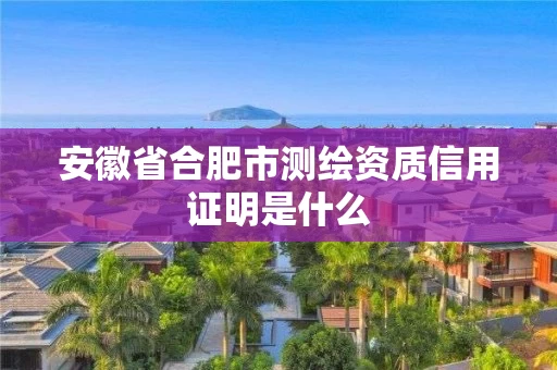 安徽省合肥市测绘资质信用证明是什么 安徽省合肥市测绘资质信用证明是什么