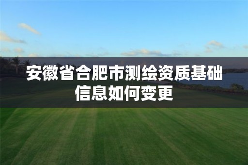 安徽省合肥市测绘资质基础信息如何变更