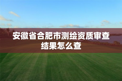 安徽省合肥市测绘资质审查结果怎么查