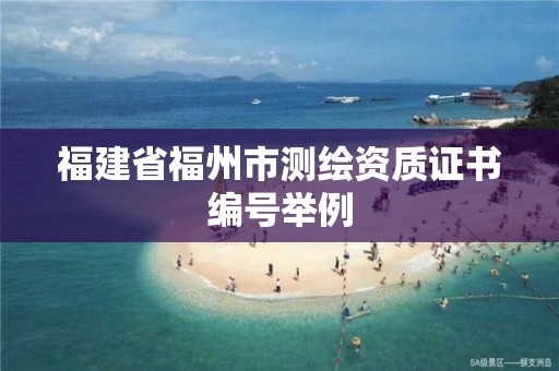 福建省福州市测绘资质证书编号举例