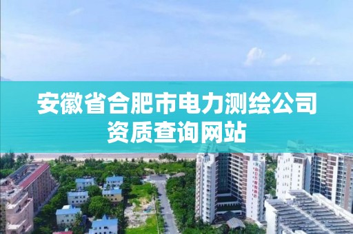 安徽省合肥市电力测绘公司资质查询网站