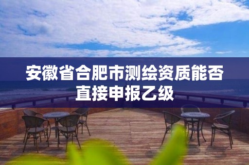 安徽省合肥市测绘资质能否直接申报乙级