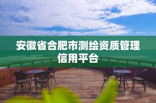 安徽省合肥市测绘资质管理信用平台