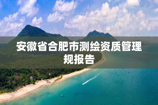 安徽省合肥市测绘资质管理规报告