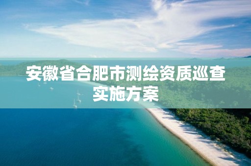 安徽省合肥市测绘资质巡查实施方案