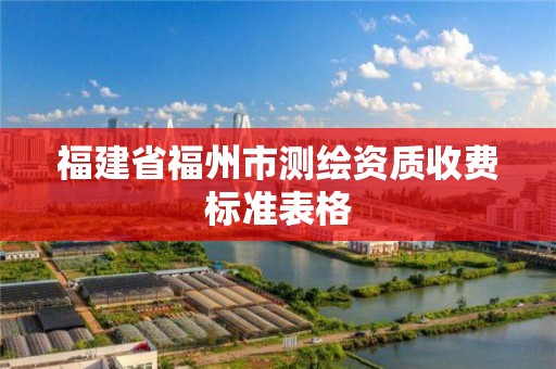 福建省福州市测绘资质收费标准表格