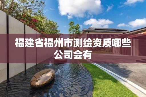 福建省福州市测绘资质哪些公司会有