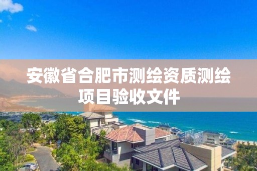 安徽省合肥市测绘资质测绘项目验收文件