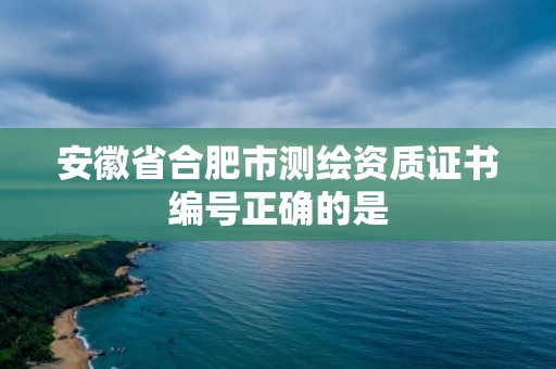 安徽省合肥市测绘资质证书编号正确的是