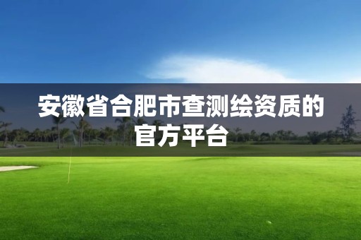 安徽省合肥市查测绘资质的官方平台