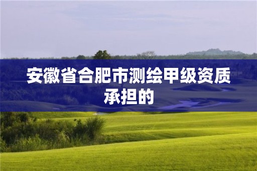 安徽省合肥市测绘甲级资质承担的