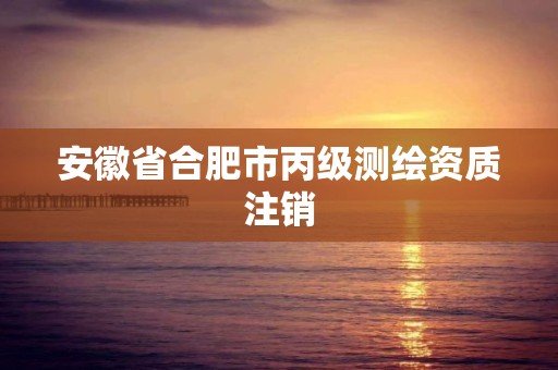 安徽省合肥市丙级测绘资质注销