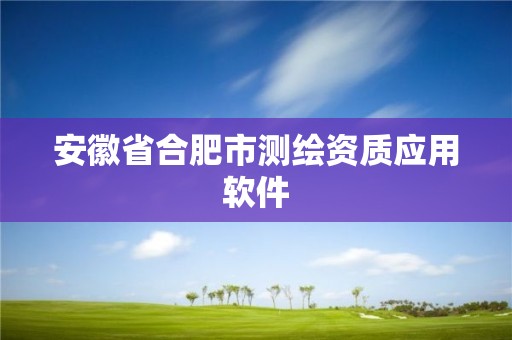 安徽省合肥市测绘资质应用软件