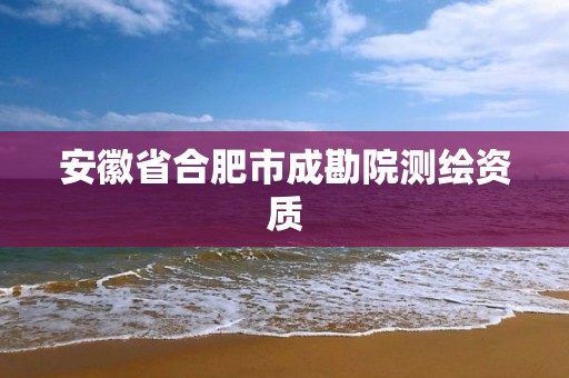 安徽省合肥市成勘院测绘资质